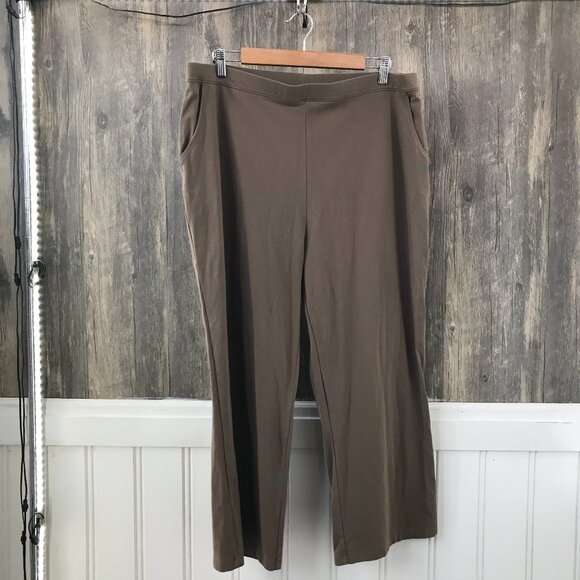 L.L. Bean perfect cropped pant in brown size XL - Picture 1 of 3